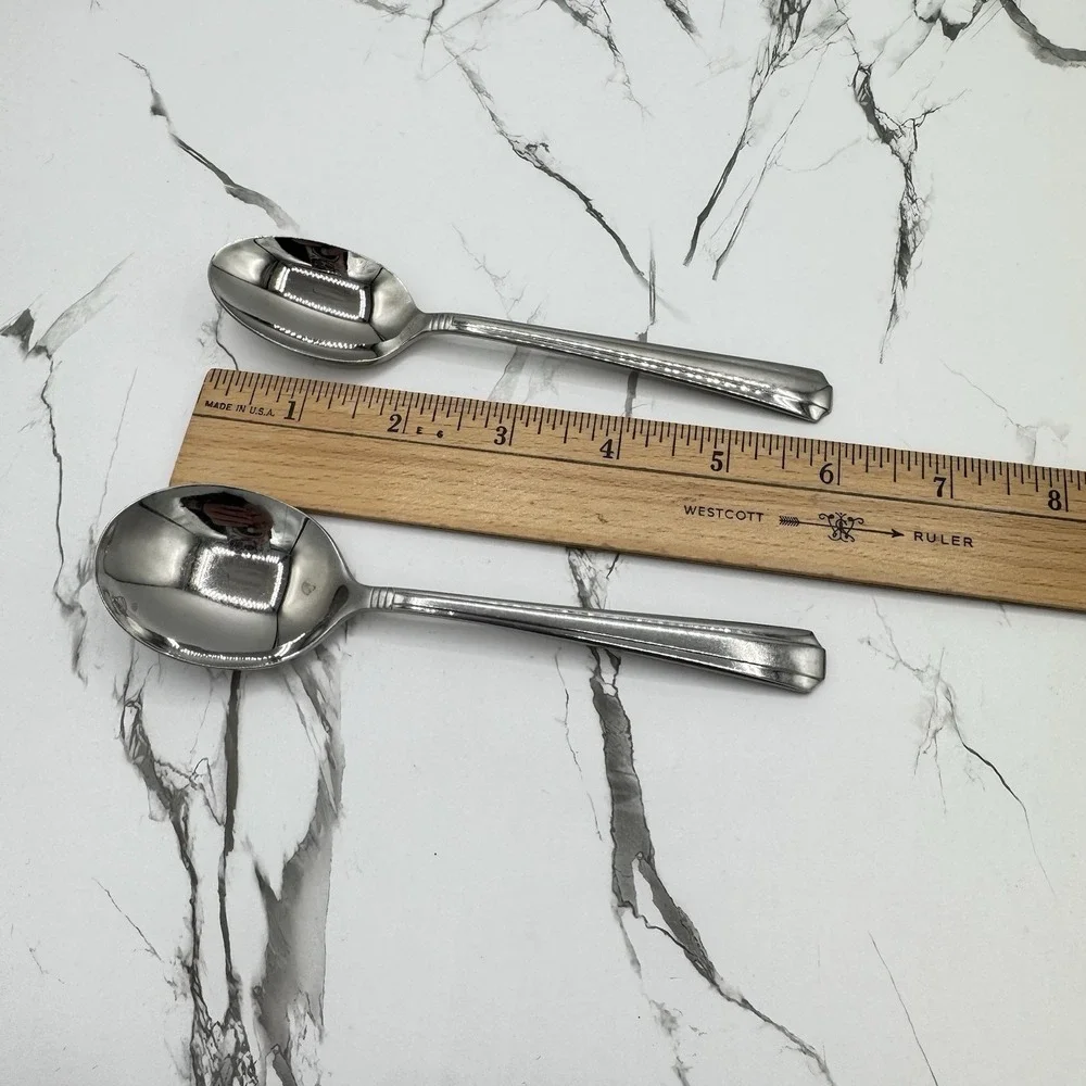 Vintage Wallace Bros‎ Stainless Flatware Set WAS32 USA 32pc w Serving Spoons